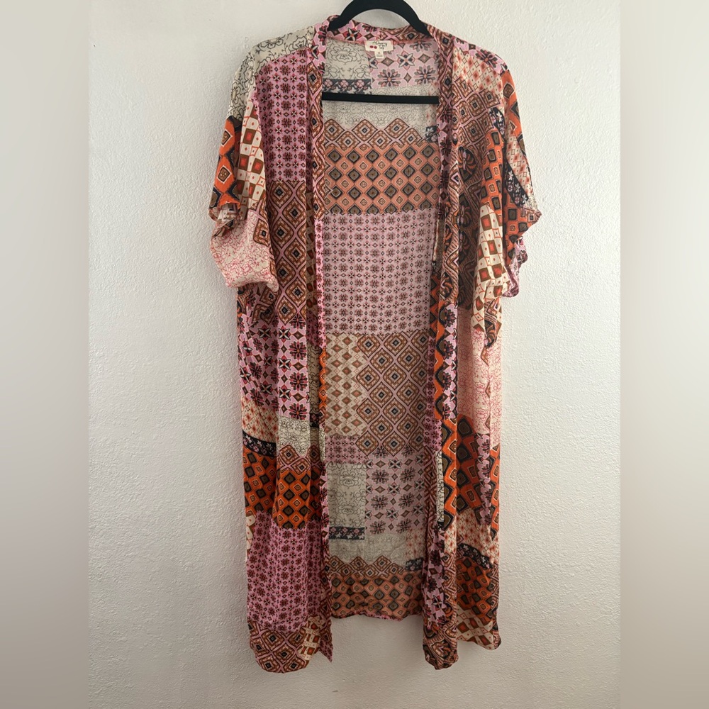 Cherry on top Bohemian Patchwork Kimono Cardigan size M